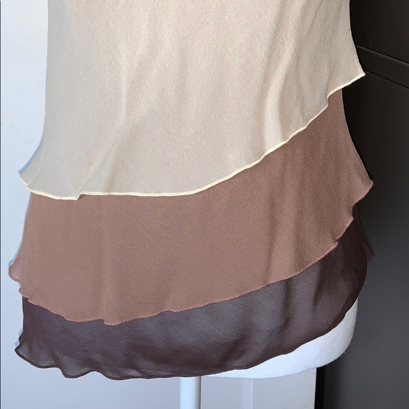 NWT bebe Layer Ruffle Camisole Shades of Brown - Picture 2 of 5